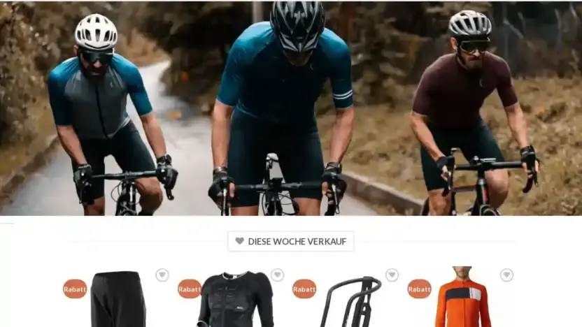 Screenshot of Sport scam website Bikefahrradrabatt.com