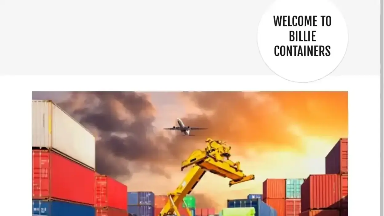 Screenshot of Container scam website Billiecontainers.com