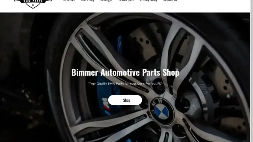 Screenshot of Non-Delivery scam website Bimmerautomotivepartsshop.com