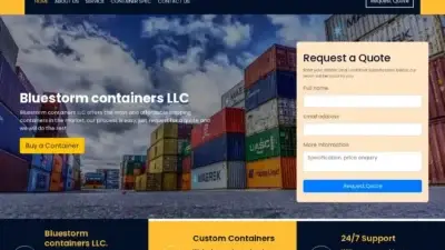 Screenshot of Container scam website Bluestormcontainers.com
