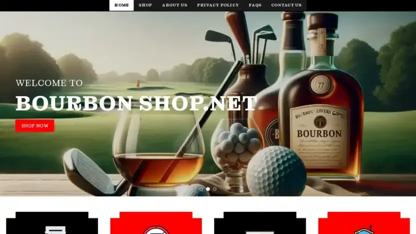 Screenshot of Whisky scam website Bourbonshop.net