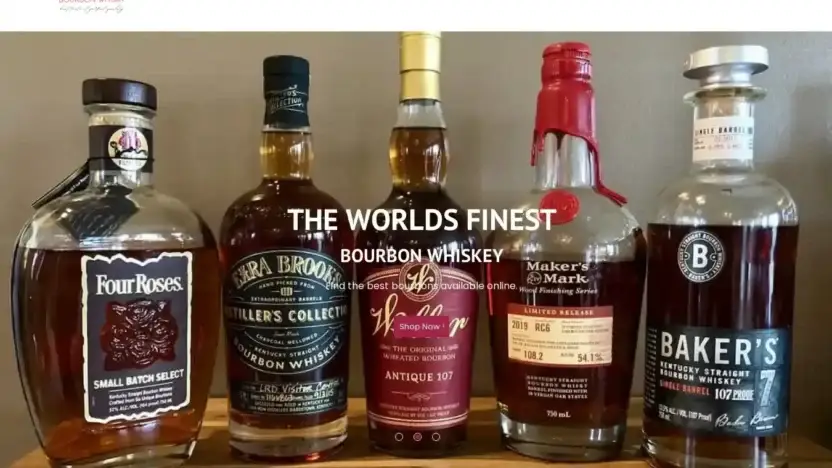 Screenshot of Whisky scam website Bourbonwhiskybrands.com