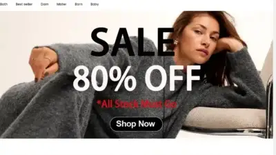 Screenshot of Non-Delivery scam website Brandclothingeu.store