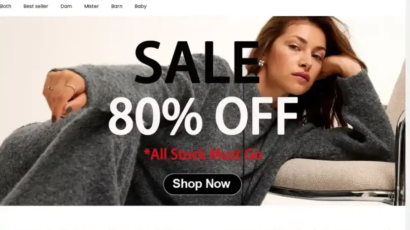 Screenshot of Non-Delivery scam website Brandclothingeu.store