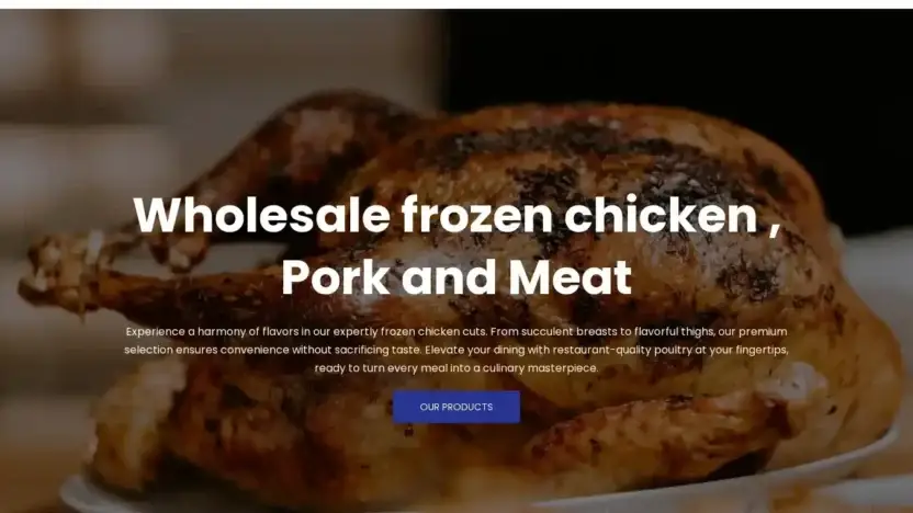 Screenshot of Non-Delivery scam website Brazilfrozenchickenexports.com