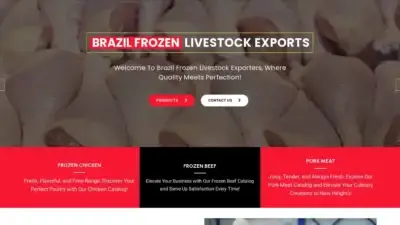 Screenshot of Commodity scam website Brazilfrozenlivestockexporters.com