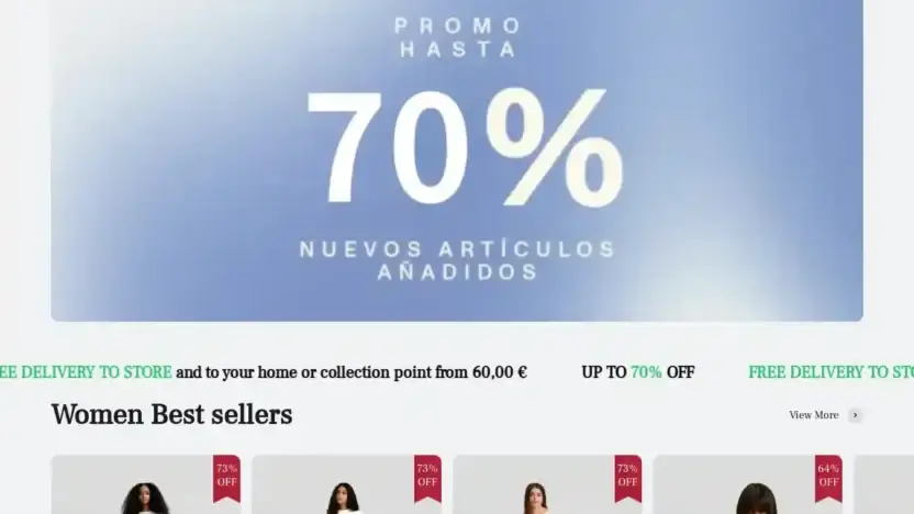 Screenshot of Non-Delivery scam website Bsksale.com