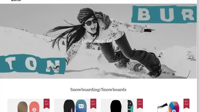 Screenshot of Non-Delivery scam website Burtonsvip.shop