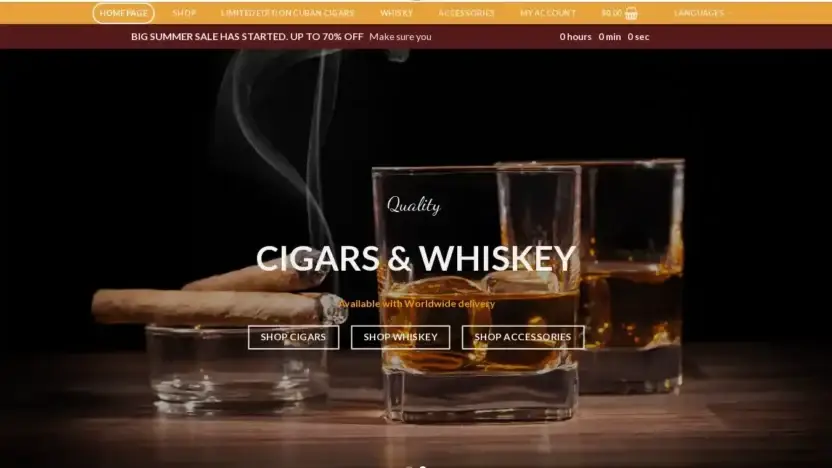 Screenshot of Non-Delivery scam website Buycigarsonline.org