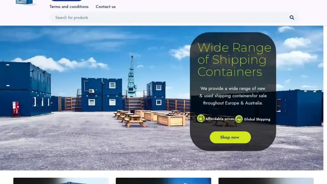 Screenshot of Commodity scam website Buycontainersonline.org