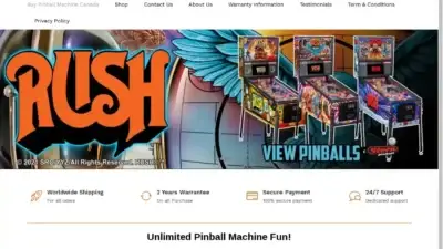 Screenshot of Non-Delivery scam website Buypinballmachine.ca