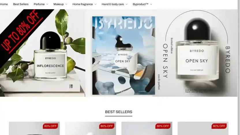 Screenshot of Non-Delivery scam website Byredoeu.shop