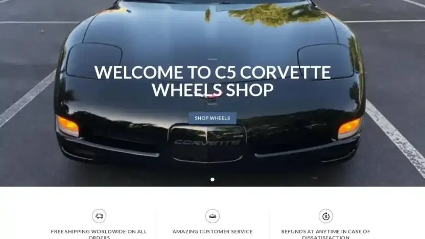 Screenshot of Non-Delivery scam website C5corvettewheels.com