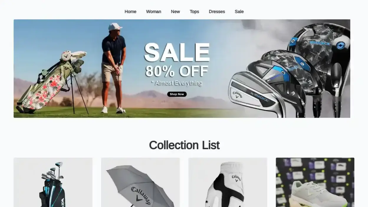 Screenshot of Non-Delivery scam website Callawayaparel.com
