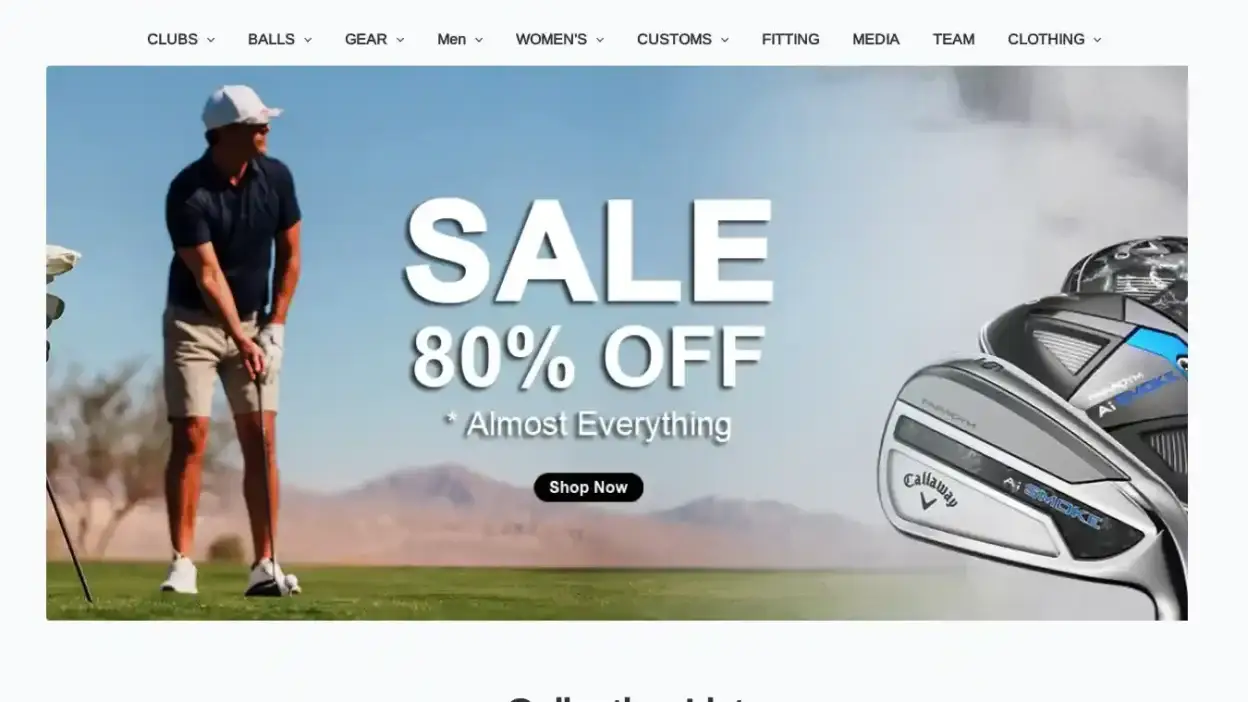 Screenshot of Non-Delivery scam website Callawaygolfseu.shop