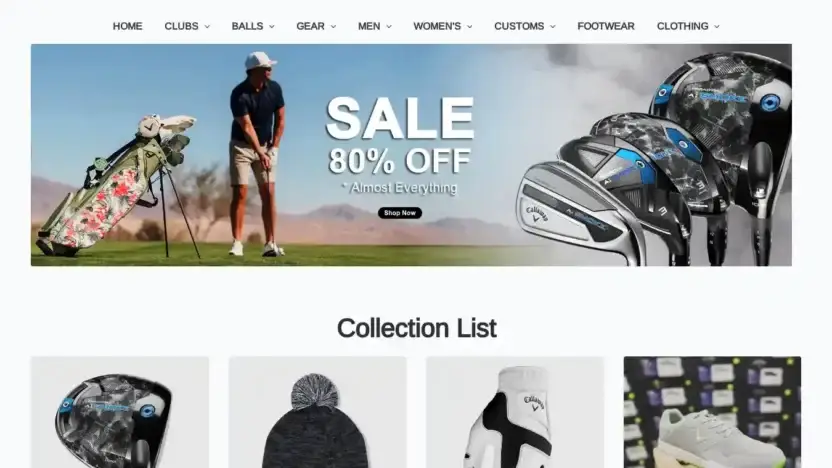 Screenshot of Non-Delivery scam website Callawayofficial.com