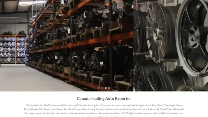 Screenshot of Non-Delivery scam website Canadaexporttiresltd.com