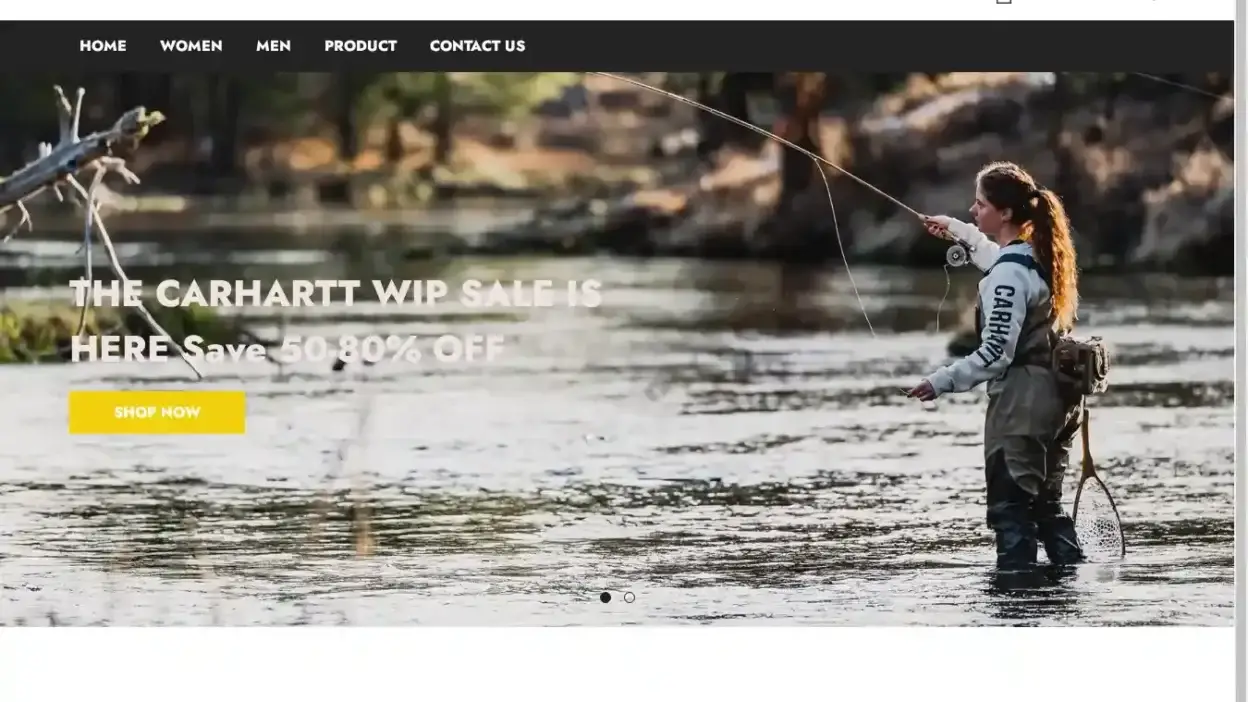 Screenshot of Non-Delivery scam website Carharttoutles.shop