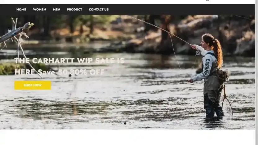 Screenshot of Non-Delivery scam website Carharttoutles.shop