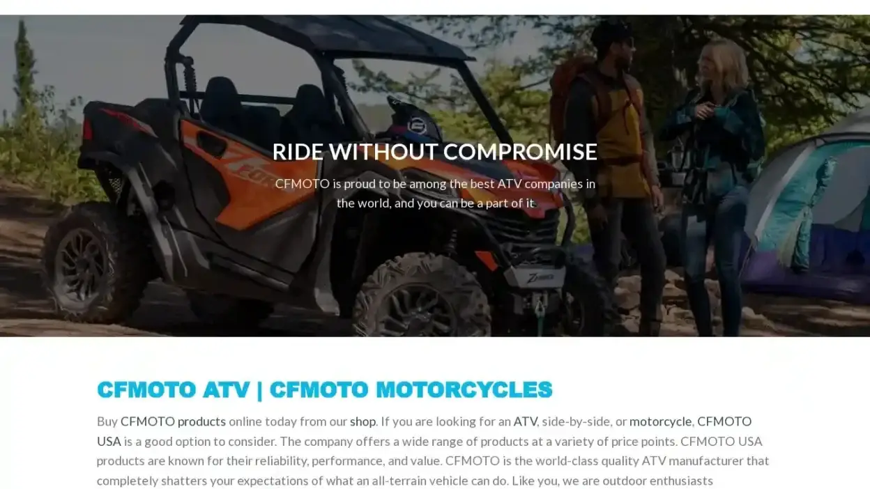 Screenshot of Automobile scam website Cfmotoshop.com