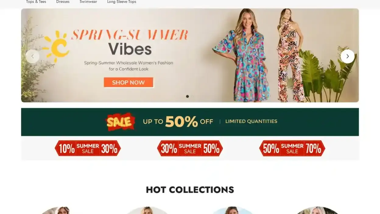 Screenshot of Fashion scam website Charnleymagllc.com