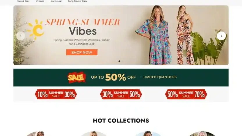 Screenshot of Fashion scam website Charnleymagllc.com