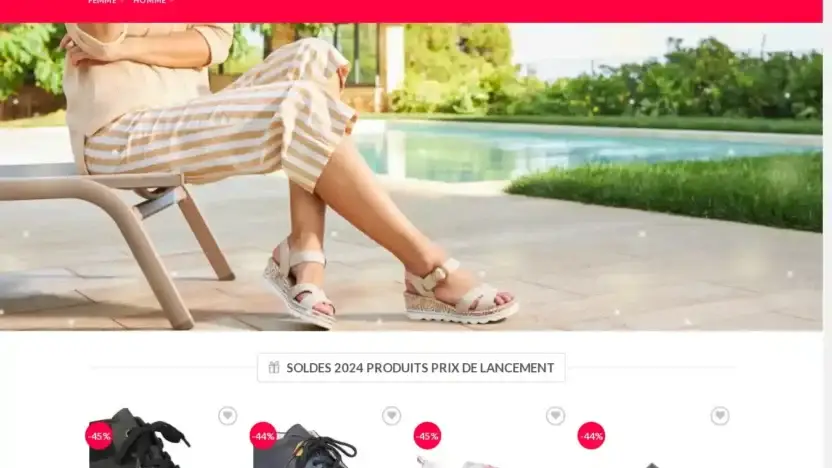 Screenshot of Non-Delivery scam website Chaussurerieker.com