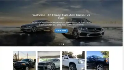 Screenshot of Automobile scam website Cheapcarsandtrucksforsalenearme.com