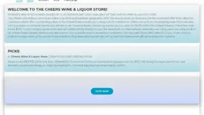 Screenshot of Whisky scam website Cheerswineliquorstore.com