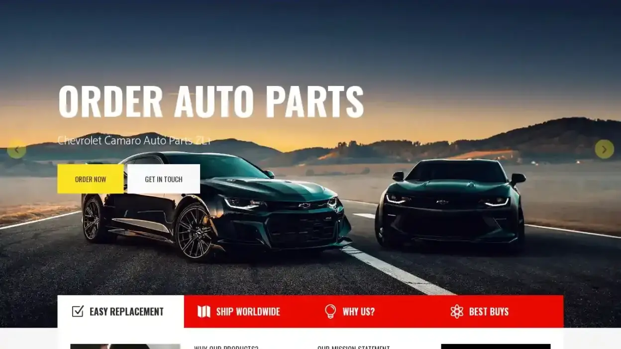 Screenshot of Non-Delivery scam website Chevroletcamaroautopartszl1.com