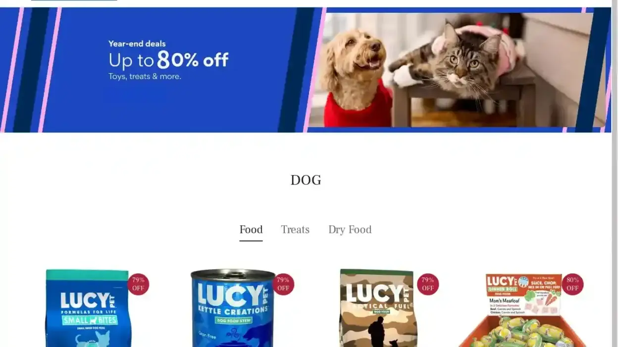 Screenshot of Non-Delivery scam website Chewyvip.shop