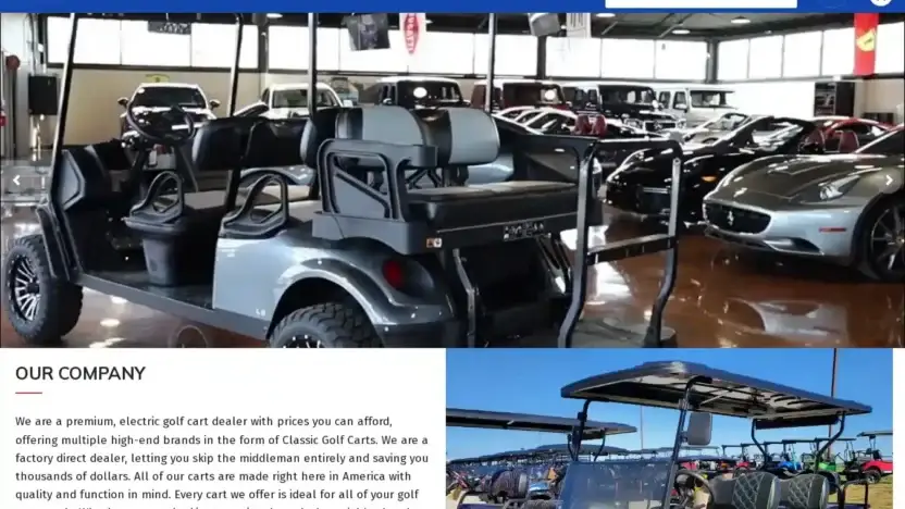 Screenshot of Non-Delivery scam website Classicgolfcart.com