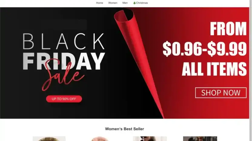 Screenshot of Non-Delivery scam website Clothesoutlets.shop