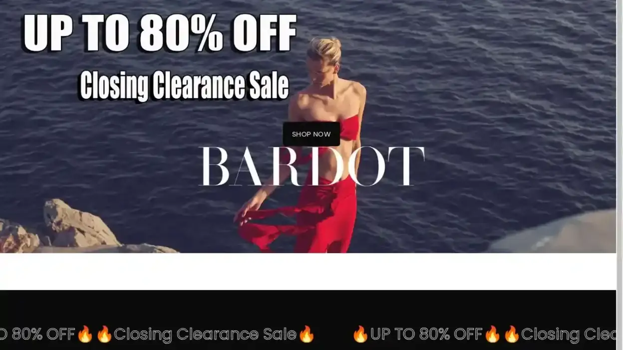 Screenshot of Non-Delivery scam website Clothingoutletau.shop