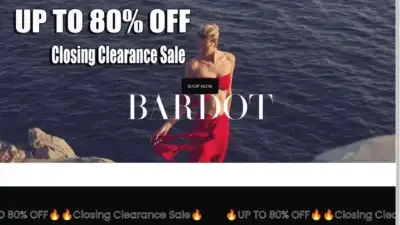 Screenshot of Non-Delivery scam website Clothingoutletau.shop