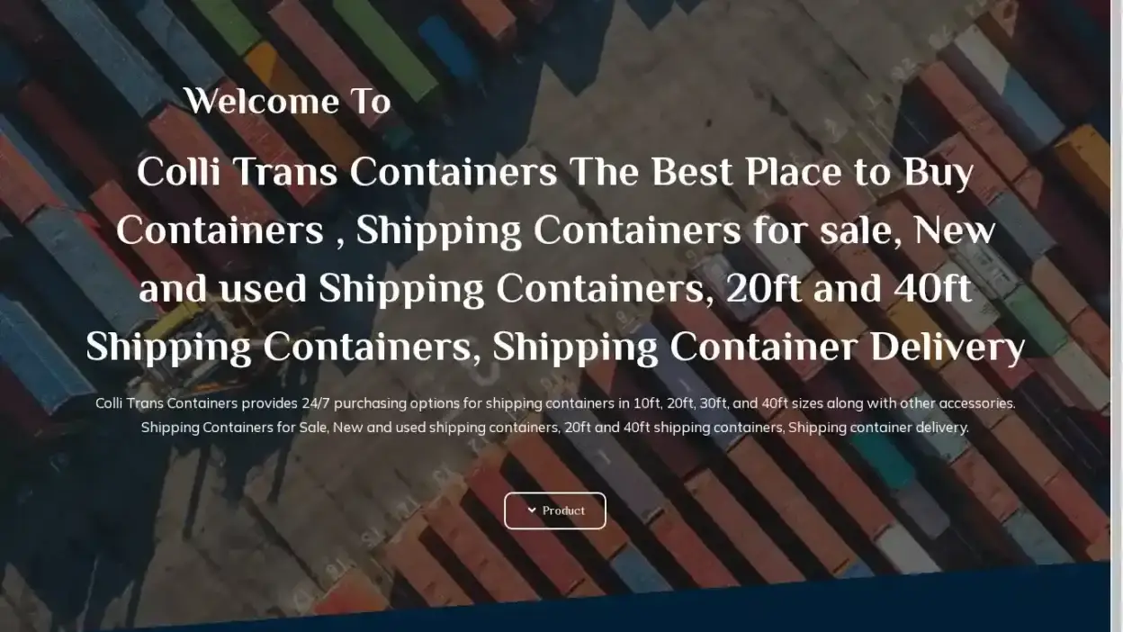 Screenshot of Container scam website Collitranscontainers.com