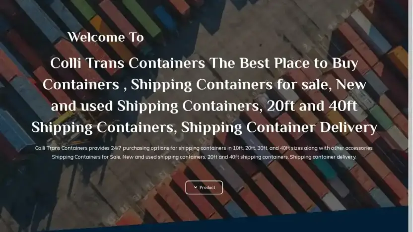 Screenshot of Container scam website Collitranscontainers.com
