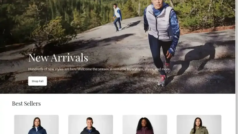 Screenshot of Non-Delivery scam website Columbia-me.com