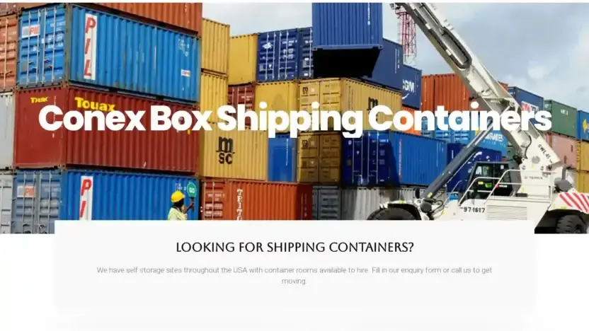 Screenshot of Container scam website Conexboxshippingcontainers.com