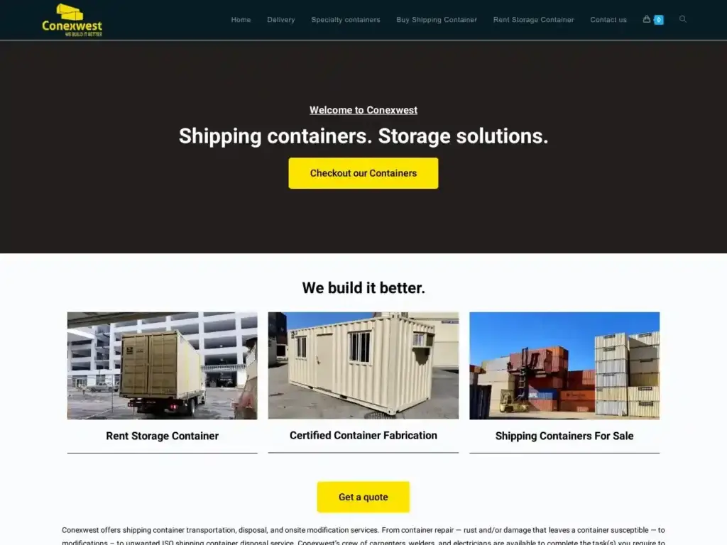 conexwestshippingcontainers-com Alternative Text