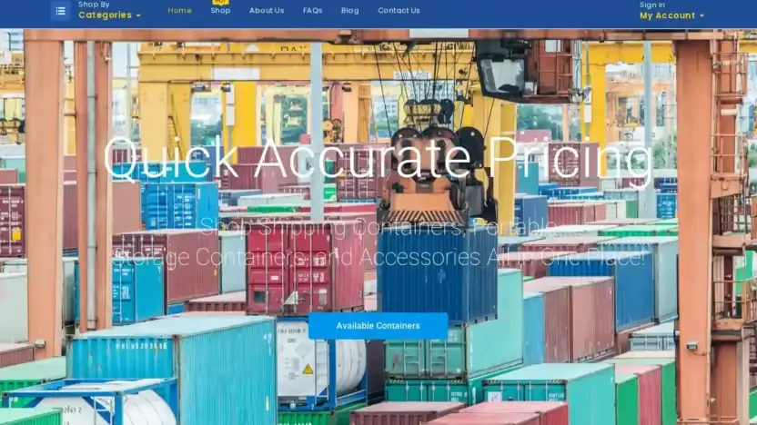 Screenshot of Container scam website Container-one.org