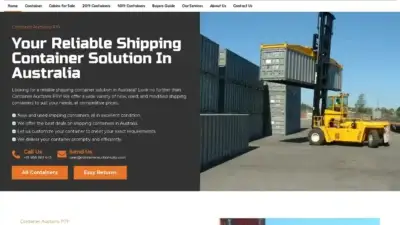 Screenshot of Container scam website Containerauctionspty.com