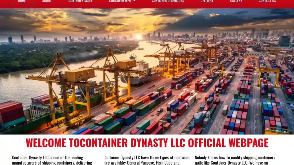 Screenshot of Non-Delivery scam website Containerdynasty.com