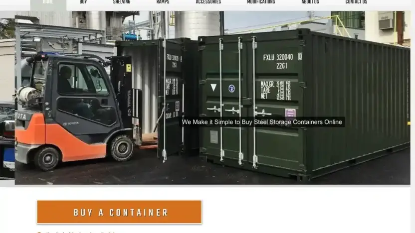 Screenshot of Non-Delivery scam website Containerguyrange.com