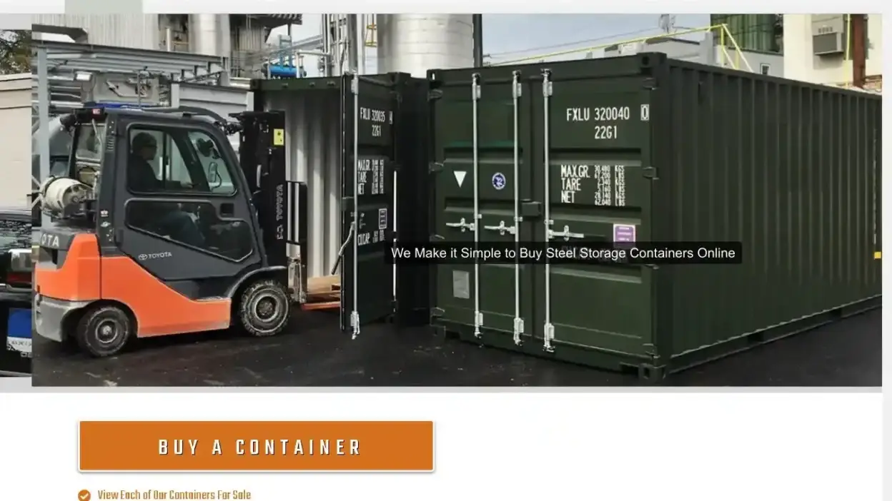 Screenshot of Container scam website Containerlinklogisticsptyltd.com