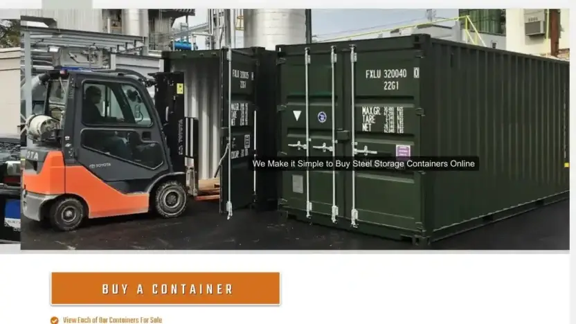 Screenshot of Container scam website Containerlinklogisticsptyltd.com