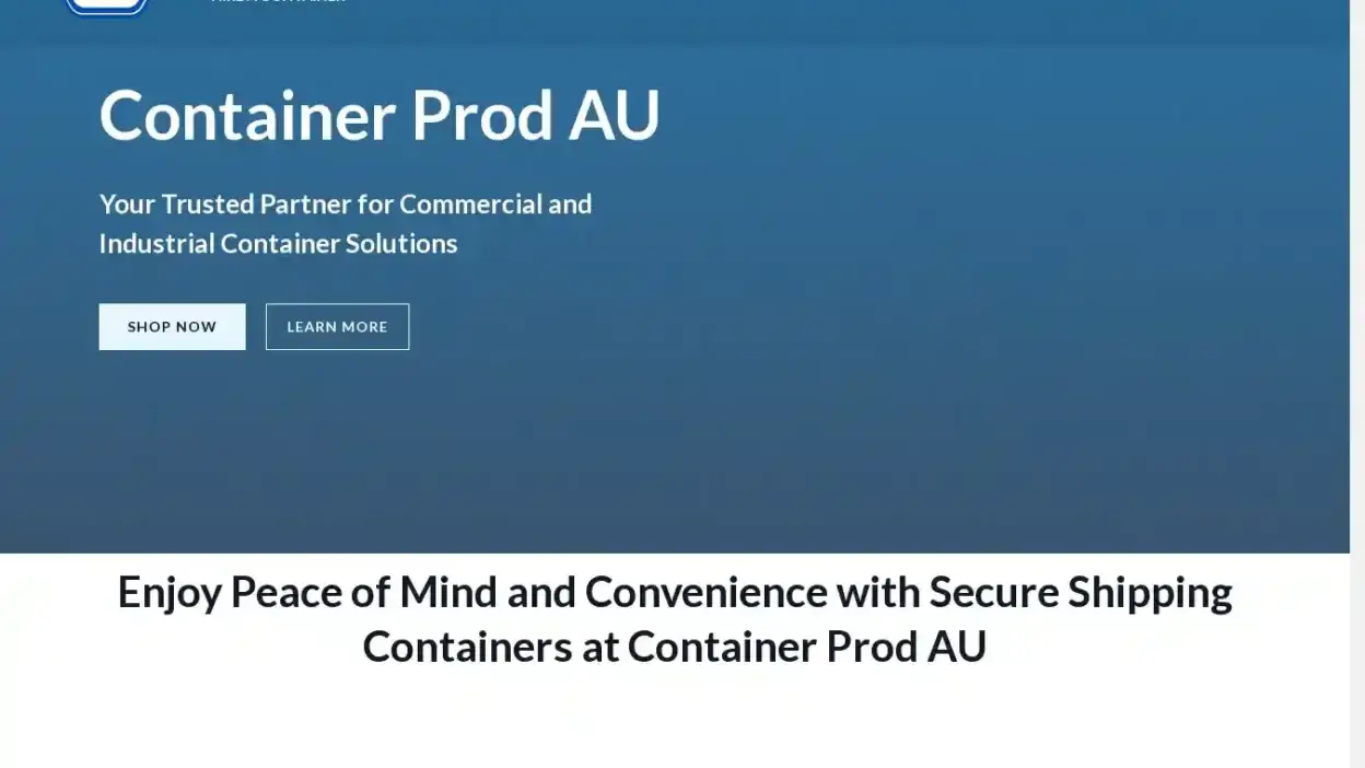 Screenshot of Container scam website Containerprodau.com
