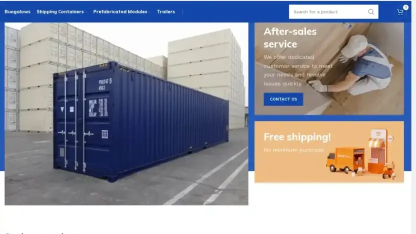 Screenshot of Container scam website Containers-monde.com