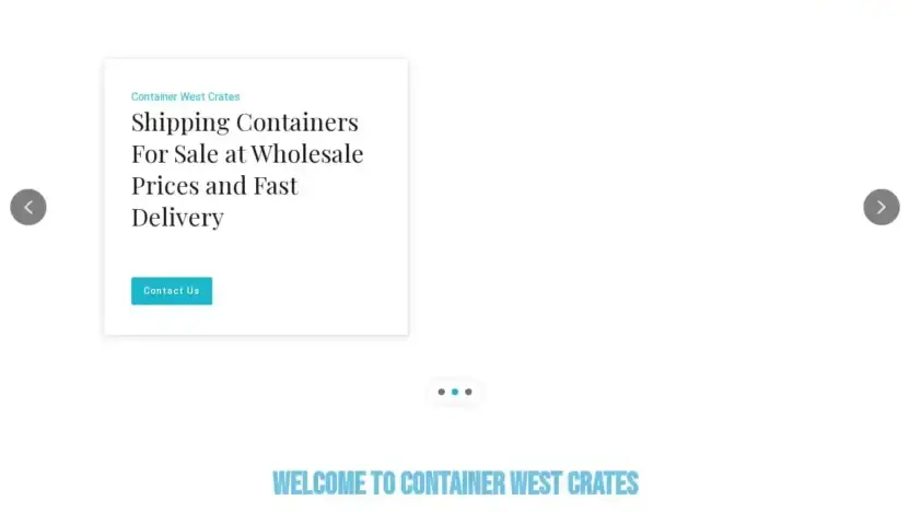 Screenshot of Container scam website Containerwestcrates.com