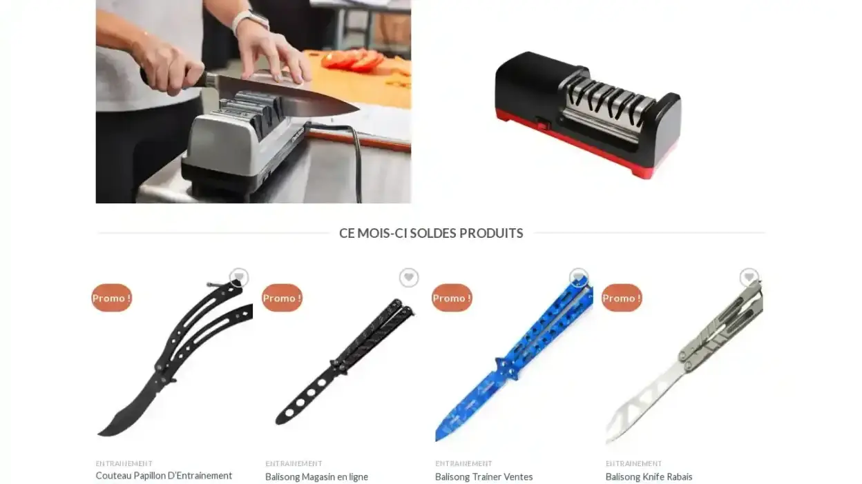 Screenshot of Non-Delivery scam website Couteausoldes.com